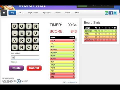 MegaWord - Wordtwist [4x4] - 230 wds / 1,120 pts