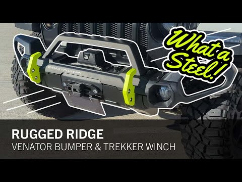 WHAT A STEEL! - Rugged Ridge Venator Bumper w/ Overrider & 10,000lb Trekker Winch