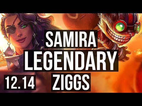SAMIRA & Pyke vs ZIGGS & Sona (ADC) | Penta, Legendary, 700+ games | NA Diamond | 12.14