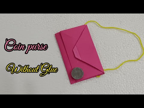 No glue Paper Crafts || How to Make Origami Coin Purse || ORIGAMI PURSE