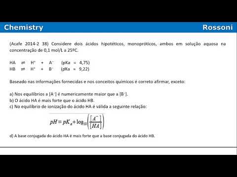 Acafe 2014-2 Medicina Q38 pKa x Tampão x Bronsted-Lowry