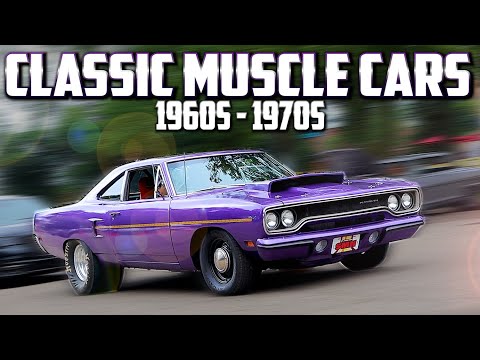 AMAZING MUSCLE CARS!!! Classic Muscle Cars of 1960s & 1970s. Nostalgia. Street Machines. Car Show!