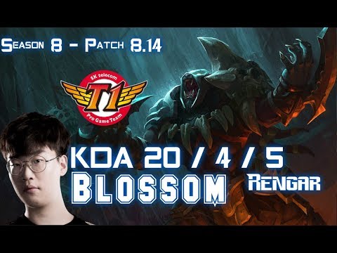 SKT T1 Blossom RENGAR vs NOCTURNE Jungle - Patch 8.14 KR Ranked