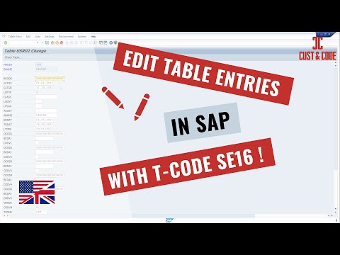 Edit Table Entries in SAP - with Transaction SE16 [english]
