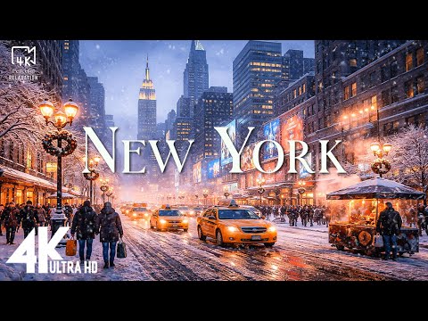 NYC Winter 4K ❄️ | Snowy Streets of New York City | NYC Turns Into a Winter Wonderland