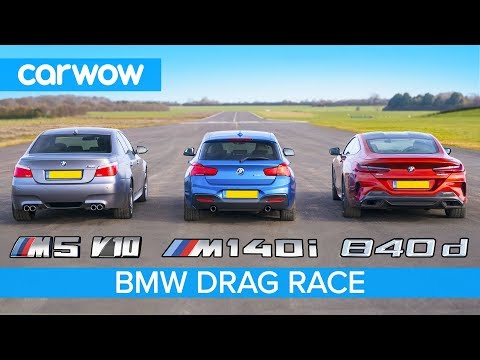 BMW 840d vs M140i vs E60 M5 V10 - DRAG RACE, ROLLING RACE AND BRAKE TEST