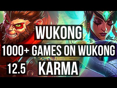 WUKONG vs KARMA (TOP) | 2.7M mastery, 1000+ games, 4/1/3 | NA Diamond | 12.5