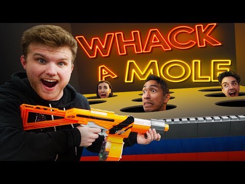 NERF Whack A Mole Carnival Game! Video
