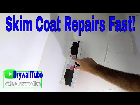 How to skim coat new drywall on a drywall repair: Diy drywall tips Video