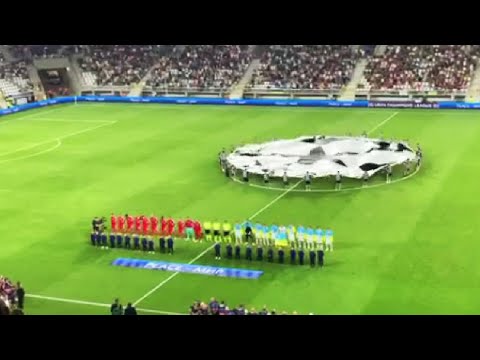 Hymn Ligi Mistrzów. Mecz Dynamo Kijów - Benfica Lizbona w Łodzi. Wyjście piłkarzy | 17.08.2022