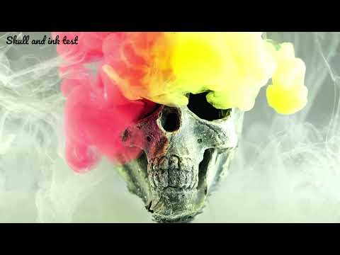 ink add over the skull | ink and skull test | 4k video