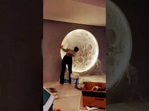 moon Wall design making your own moon is very easy in cement installation idea #short #viralvideo