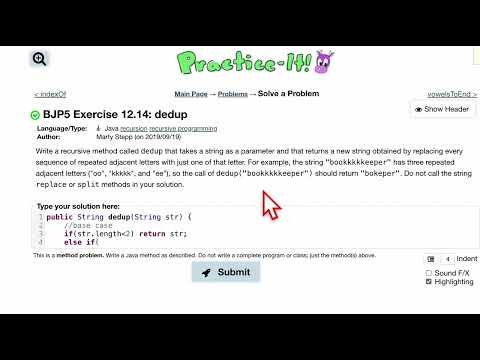 Java Practice It Exercise12 14 Dedup Recursion Recursive Programming