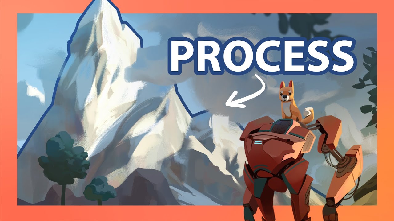 Digital Concept Art Tutorial - Mountains - video 4