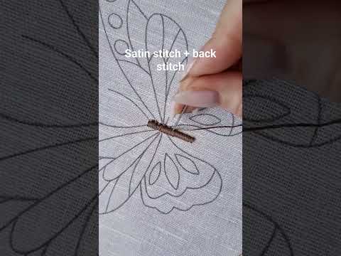 Butterfly body embroidery #handmade #art #embroidery #handembroidery #stitch #needle