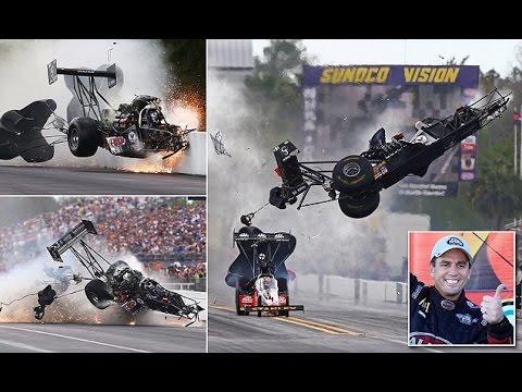 Terrifying moment race car breaks in half at 280 mph