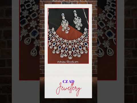 American jewelry white rodium polish designer party wear sho...