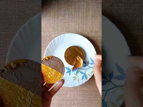 GOLD Coin UNBOXING 😋 #shortsvideo #youtubeshorts #unbox #craftersworld #unboxing #chocolate #shorts