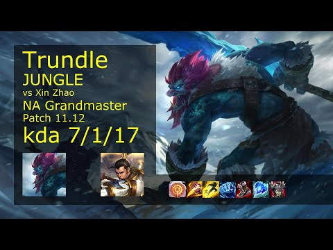 Trundle vs Xin Zhao Jungle - NA Grandmaster 7/1/17 Patch 11.12 Gameplay