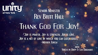 “Thank God For Joy!” Senior Minster Rev Britt Hall