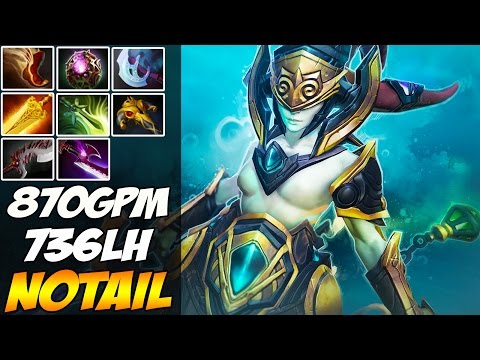 N0tail 7,5k MMR Plays Naga Siren With 870 GPM and 8 itens - Dota 2