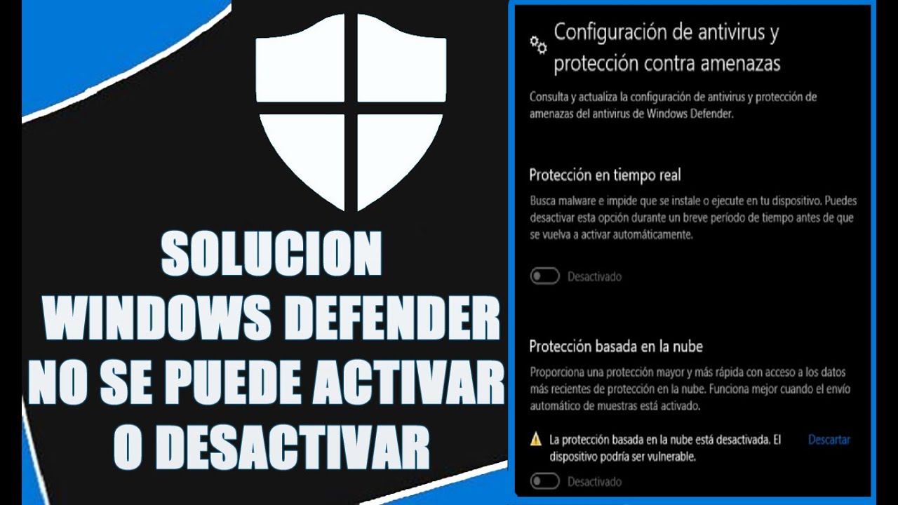 🙀No Puedo Activar o Desactivar Windows Defender SOLUCION🙀