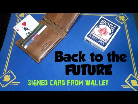Gimmick card trick Signed card from wallet/Back to the FUTURE
