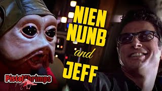 Nien Nunb and Jeff Goldblum laughing