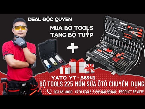 Galvučių ir raktų komplektas Yato YT-38941 video