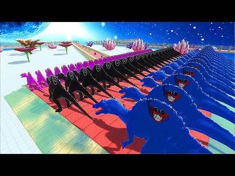 HUGGY WUGGY & KISSY MISSY & CARTOON CAT DINO THE UNIVERSE DEATH RUN - Animal Revolt Battle Simulator