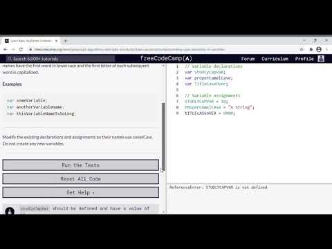 08 Learn Basic Javascript Understanding Case Sensitivity In Variables