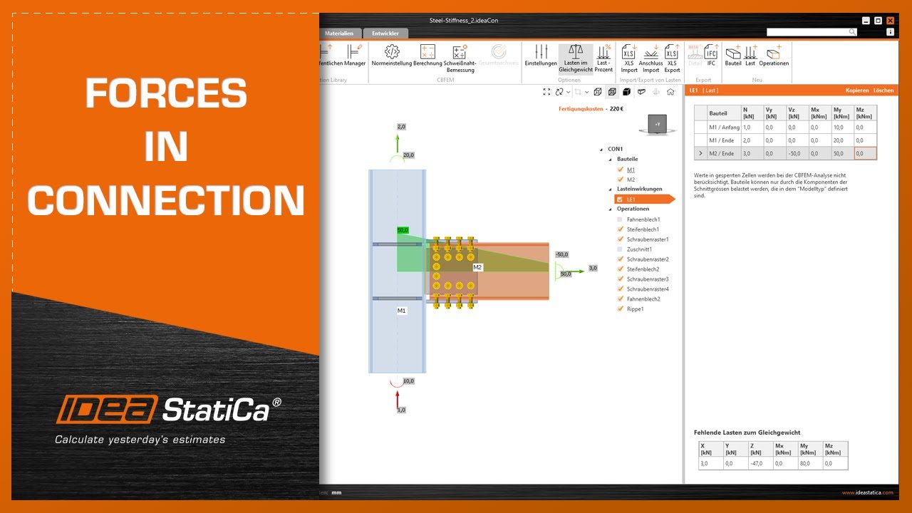IDEA StatiCa Tutorial: Forces in Connection