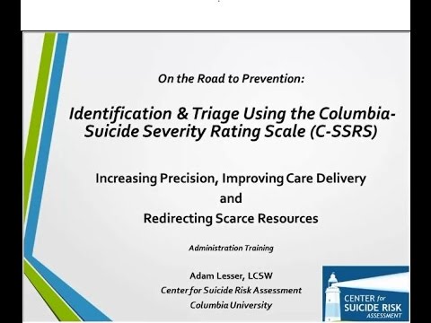 C-SSRS Training Webinar for Colleges (2016)