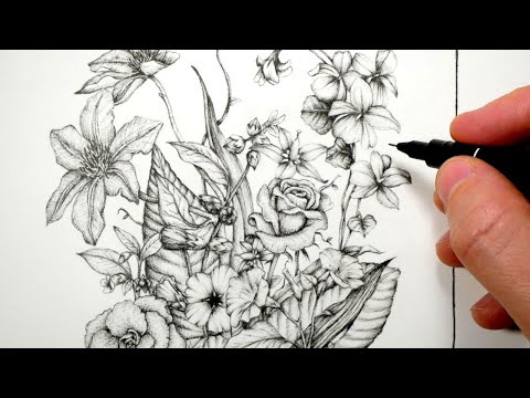 Drawing Flowers Like a Pro 🌼 (a self-portrait)
