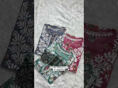 Madeeha Chikankari Trendy short floral Mul Tops #lucknowikurtis #chikankari #madeehachikan #fashion