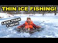 ULTRA THIN Ice Fishing In My BACKYARD POND I Fell In