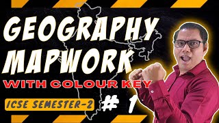 ICSE class 10 geography map work semester 2 | Rivers & Waterbodies colour key | CISCE 2002 | Part 1