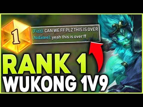 RANK 1 WUKONG WORLD SHOWS HOW TO 1V9 WITH THE MONKEY KING (SEASON 9) - League of Legends