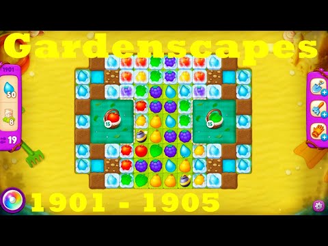 Gardenscapes Level 1901 - 1905 HD Walkthrough | 3 - match game | gameplay | android | ios | pc | app