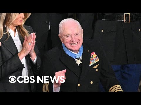 Trump awards 100-year-old veteran with Medal of Honor, receives bipartisan ovation