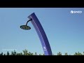Dafne Doccia A Energia Solare In Alluminio Curva Con Miscelatore E Lavapiedi Blu - Foto miniatura 1