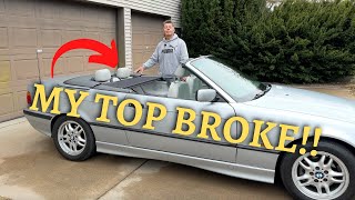 How to manually raise/ lower a convertible top on an E36!!