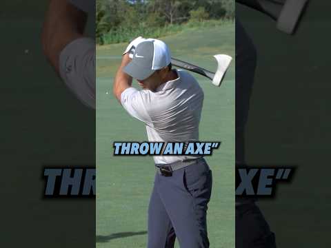 Improve your downswing with the feeling of throwing an axe!😳 #golf