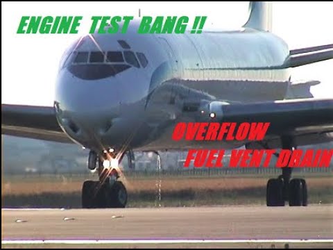 fuel venting , " bang " engine test Douglas DC-8 , Ostend Airport
