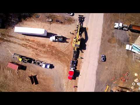 Heavy haul trucking. Drone and gopro footage hauling a superload with a peterbilt on a  xl trailer