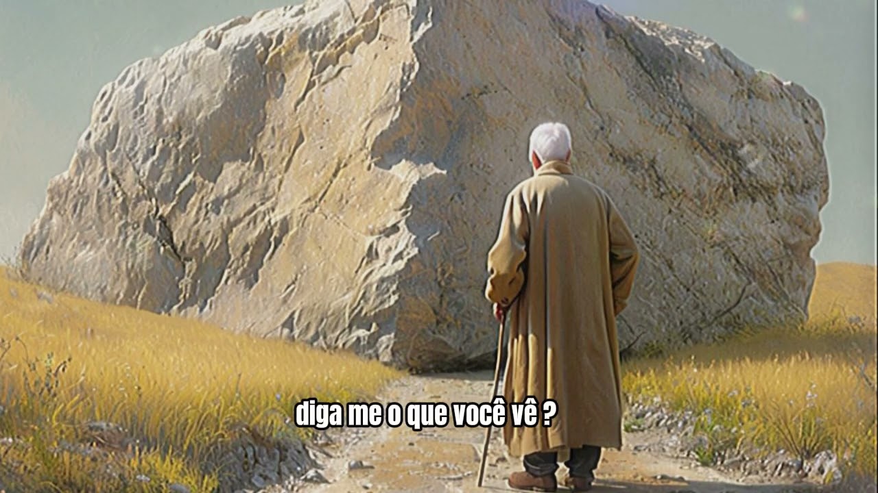 "O Ancião  e a Pedra no Caminho" O que você faz, quando grande pedra no caminho ?