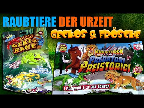 Sbabam ® KreatureX - Raubtiere aus der Urzeit + Geckos & Frösche - zwei Tüten auspacken