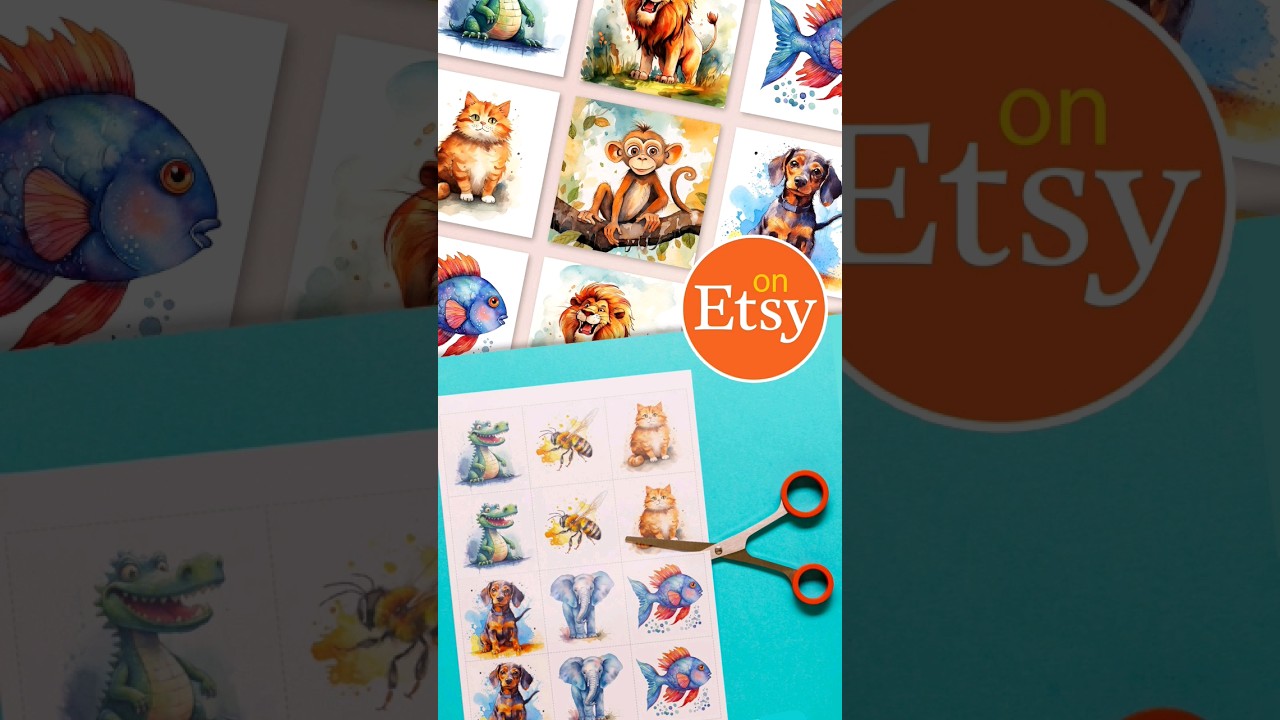 Fun Animal Memory Game print out on Etsy 🥰