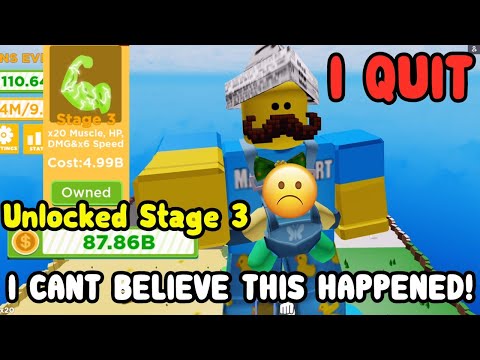 I Unlocked Stage 3 Then THIS HAPPENED! I QUIT Big Lifting Simulator Roblox