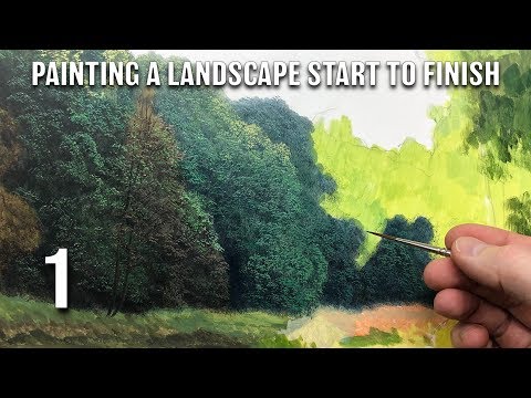 #128 how to paint a landscape from start to finish | Part 1